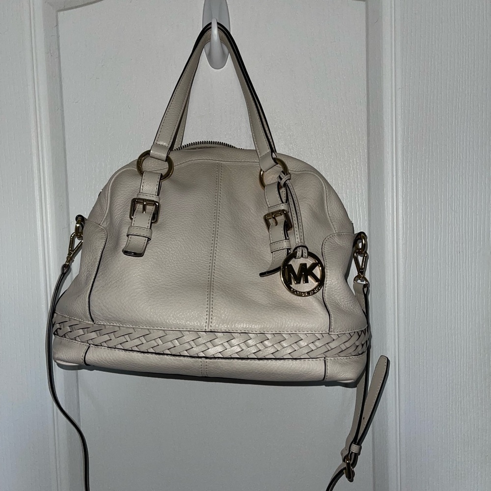 Michael Kors Cream Satchel with Structured Design